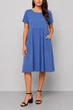 Сукня жіноча однотонна повсякденна джинс 214R209 AGER 4XL-5XL - зображення 4