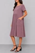 Сукня жіноча однотонна повсякденне мокко 214R209 AGER 4XL-5XL - зображення 2