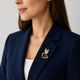 Брошь из стали BROCHE Растения Колоски в сердце золотистая BRBF115586 - изображение 2