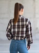 Жіноча кроп-сорочка з фланелі із зав'язками ISSA PLUS S Різнокольоровий (мультиколор) (issa1561577) - зображення 3