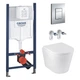 Комплект 4 в 1: Інсталяція GROHE Solido 3 в 1 3884966Q + Унітаз безобідковий Kroner Armada WHI513636 TORNADO (3884966KA51T) - изображение 1
