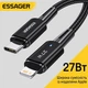 Кабель Essager Type-C – Lightning 27W швидка зарядка iPhone, 2м, чорний - зображення 4