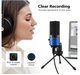 USB микрофон FIFINE K669 Blue для ПК, конденсаторный микрофон для записи вокала, стримов, подкастов и озвучки, синий - изображение 4