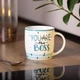Чашка фарфоровая мужская с ручкой для босса начальника с надписью YOU ARE THE BOSS 450 мл Подарочная праздничная кружка из фарфора на чай кофе на подарок коллегам 9х9 см Белый - изображение 2