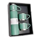 Подарунковий набір термоса із 3 чашками для дому та походів Vacuum Flask SET вакуумний термос із нержавіючої сталі 0.5 л та 3 чашки по 150 мл Матово Зелений - зображення 4