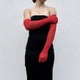 Довгі вечірні рукавички s/m/l червоний (30r062) - зображення 4