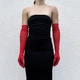 Довгі вечірні рукавички s/m/l червоний (30r062) - зображення 5