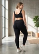 Женские лосины пуш ап батал с высокой посадкой однотонные Plus Size черные 4XL (A70204K) - изображение 6