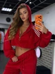 Жіночий костюм повсякденний велюровий червоний 42-46 г1451.156 - зображення 3