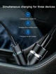 Автомобільний зарядний пристрій Baseus Y type dual USB+cigarette lighter extended car charger 3.1 A Black - зображення 5