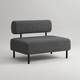 Диван компактный Tobi Sho Люмо для офиса, гостиной, студии, салона, 1000х540х750 букле Alpaca Темно-серый/97 - изображение 1