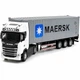Металлическая фура Scania S730 с контейнером 1:50, тягач с прицепом, свет фар, звук двигателя, инерционная модель - изображение 1