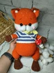 Мягкая игрушка ручной работы вязаная амигуруми Hand Made Лисичка 30 см 204-3 - изображение 2