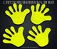 Світловідбивні наліпки флікери Долоньки з посмішкою 4 шт Neon Yellow Reflective Stickers Safety Reflector 4 штуки в наборі - изображение 1