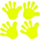 Світловідбивні наліпки флікери Долоньки з посмішкою 4 шт Neon Yellow Reflective Stickers Safety Reflector 4 штуки в наборі - изображение 2