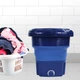Стиральная машина мини складная 18 л Folding Washing Machine, портативная стиралка до 2 кг с отжимом для дома и путешествий, электрическая компактная стиральная машинка для носков, белья, мелких вещей Синяя, WM-2690-Blue - изображение 7