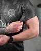 Мужской летний комплект Stone Island x New Balance черный спортивный тактический костюм милитари (футболка и штаны-карго) - изображение 9