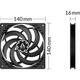 Вентилятор для корпусу Arctic P14 Slim PWM PST 140 мм 1800 об/хв Fluid Dynamic Bearing Black (ACFAN00268A) - зображення 5