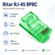 Коннектор Ritar RJ-45 8P8C UTP Cat-5 для обжима витой пары в упаковке 100 шт Зеленый - изображение 1