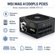 Блок питания MSI MAG A1200PLS PCIE5 1200W ATX 3.1 80 Plus Platinum вентилятор 135 мм Black - изображение 1