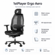 Кресло для геймеров 1stPlayer Ergo Aero Mesh 3D Armrest 120 кг сетка 135° Black (ERGO-AR-BK) - изображение 1
