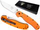 Ніж складаний Ontario Knife RAT I Linerlock, лезо Plain Satin AUS-8, руківя Orange GFN, Тайвань, ON8848OR - изображение 2