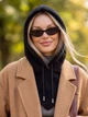 Женский капор Sheepskin из экомеха и воротником черный - изображение 2
