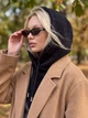 Женский капор Sheepskin из экомеха и воротником черный - изображение 3