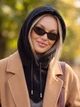 Женский капор Sheepskin из экомеха и воротником черный - изображение 4