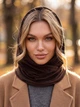 Женский капор Michaela из велюра двойной коричневый (шоколад) - изображение 2
