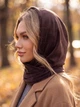 Женский капор Michaela из велюра двойной коричневый (шоколад) - изображение 3