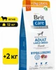 Сухий гіпоалергенний корм з ягням Brit Care Adult Large Breed Lamb Hypoallergenic для собак великих порід 12 кг + 2 кг в подарунок (8595602567317) - изображение 1