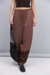 Атласные женские брюки шоколадные с кружевом внизу Arjen 22225, размер L/XL - изображение 9