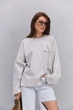 Женский лонгслив oversize серый теплый с принтом sporty & rich Arjen 22284, размер универсальный - изображение 9
