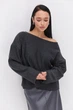 Жіночий в'язаний джемпер oversize графітовий Arjen 102392, розмір L/XL - зображення 8