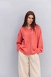 Женский вязаный пуловер oversize кораллового цвета Arjen 102490, размер универсальный - изображение 1