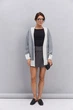 Вязаный женский кардиган oversize молочный с синим узором «елочка» Arjen 102287, размер универсальный, код цвета 111841 - изображение 2