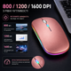 Миша бездротова Bluetooth 5.1 + 2.4 ГГц Dual Mode акумуляторна безшумна 1600 DPI Rose Gold - изображение 4
