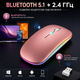 Миша бездротова Bluetooth 5.1 + 2.4 ГГц Dual Mode акумуляторна безшумна 1600 DPI Rose Gold - изображение 7