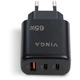 Зарядное устройство Vinga GaN 65W PD+QC 2C1A ports Wall Charger (VCPCHCCA65B) - изображение 5