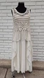 Длинное богемное вязаное крючком платье женское асимметричное S/M FLAM MODE беж - изображение 2