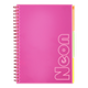 Книга канц. на спір. А4 120арк. # офс. BUROMAX NEON, пласт.обкл. з розділ. та перфорацією, рожева /BM.24349911-10/ - изображение 1