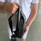 Легкий чоловічий слінг з натуральної шкіри Tiding Bag сумка-слінг, месенджер через плече 32 x 18 x 5 см Чорний (906809) - зображення 12
