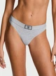 Женский комплект белья с логотипом из страз Victoria's Secret лиф и трусики тонг 1161513594 (Серый 40D/XXL) - изображение 4