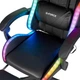 Геймерское кресло Hanert G-Force RGB Black с подсветкой и подставкой для ног (до 120 кг, пульт ДУ) - изображение 4