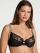 Бюстгальтер Fabulous by Victoria's Secret Shine Strap Lace Unlined Full-Cup Bra Victoria’s Secret Чорний 36D - зображення 1