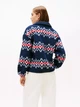 Світшот на флісі тедді жіночий Tommy Hilfiger Fair Isle Print Teddy Fleece Sweatshirt XW07316(Navy Multi) S Синій (198296728088) - зображення 2