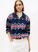 Світшот на флісі тедді жіночий Tommy Hilfiger Fair Isle Print Teddy Fleece Sweatshirt XW07316(Navy Multi) S Синій (198296728088) - зображення 5