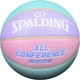 Баскетбольная майка SPALDING цвета «макарон», розовая, для девочек, из искусственной кожи, размер 7, для игры в помещении и на открытом воздухе, артикул 76-897Y. - изображение 1