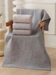 Полотенце муслиновое банное Malloory Home Шахматка 70*140 см Бежевое - изображение 5